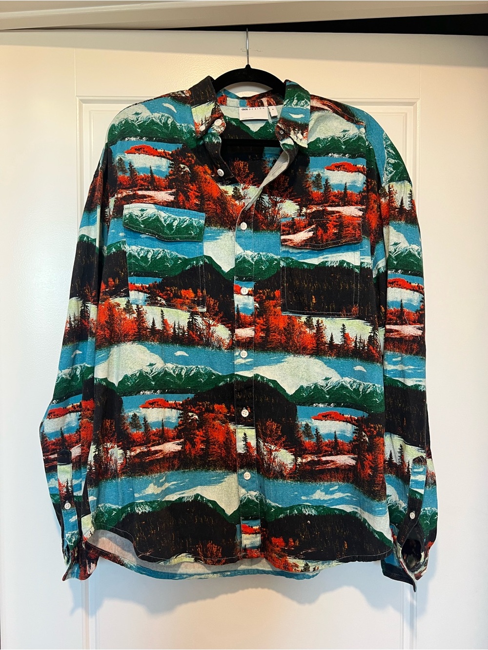ASOS Multicolor Scenic Print Casual Button-Down Shirt